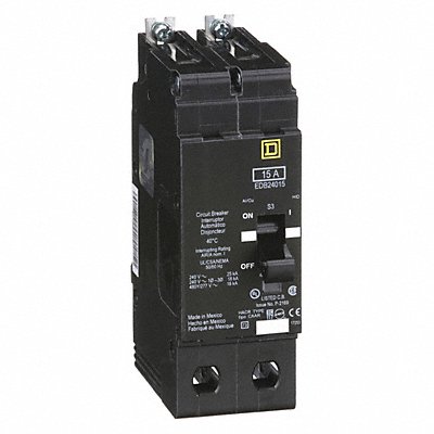 SQUARE D EDB24015 Circuit Breaker 15A Bolt On 277/480V 2P