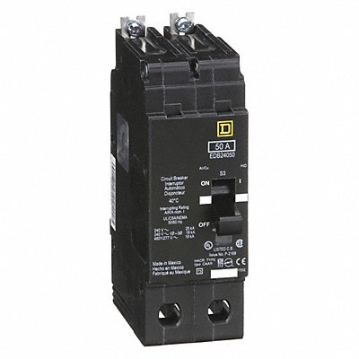 SQUARE D EDB24050 Circuit Breaker 50A Bolt On 277/480V 2P