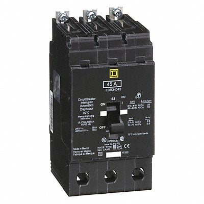 SQUARE D EDB34045 Circuit Breaker 45A Bolt On 277/480V 3P