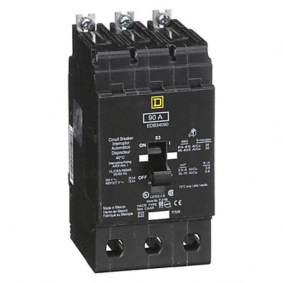 SQUARE D EDB34090 Circuit Breaker 90A Bolt On 277/480V 3P