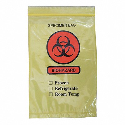 GRAINGER 3TZZ2 Transfer Bag 9 in L 6 in W YEL PK1000