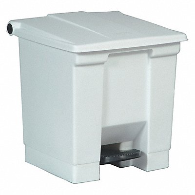 RUBBERMAID COMMERCIAL PRODUCTS FG614300WHT F9110 Step On Garbage Can Rectangular 8 gal.