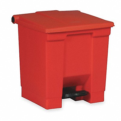 RUBBERMAID COMMERCIAL PRODUCTS FG614300RED F9110 Step On Garbage Can Rectangular 8 gal Red
