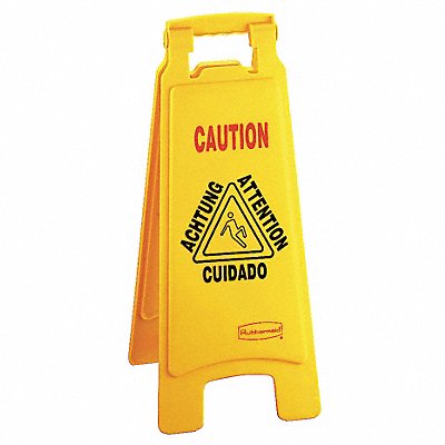 RUBBERMAID COMMERCIAL PRODUCTS FG611200YEL Floor Safety Sign Yellow HDPE 25 in H