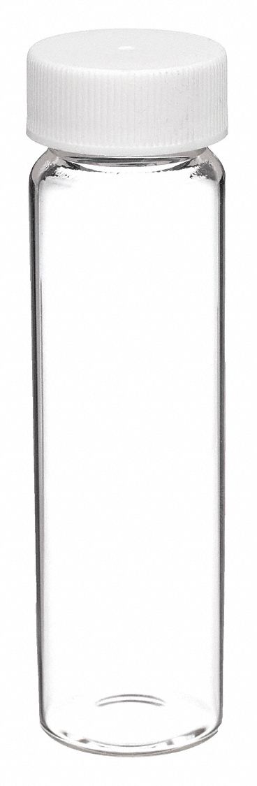 GRAINGER 3UCW6 Glass Vial with Cap 40 mL PK72