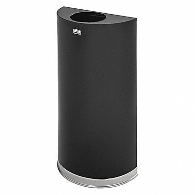RUBBERMAID COMMERCIAL PRODUCTS FGSO1220PLBK Garbage Can Half Round 12 gal Black