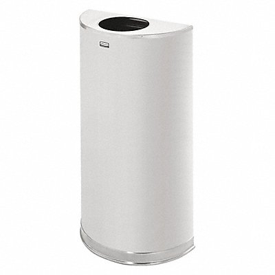 RUBBERMAID COMMERCIAL PRODUCTS FGSO12SSSPL Garbage Can Half Round 12 gal Silver