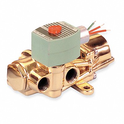 REDHAT 8344G027MO Solenoid Valve with ManualOperator Brass