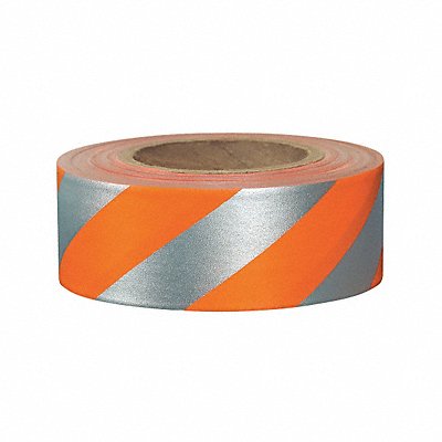 GRAINGER SOGREF200 Flaging Tape Ornge/Slvr 150 ft 1 3/16 in
