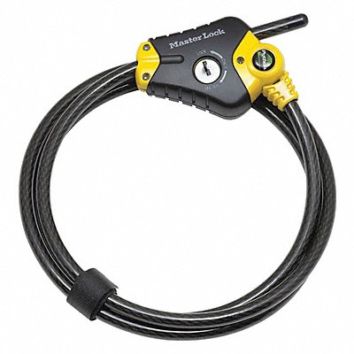 MASTER LOCK 8413KA Cable Lock 72 in Braided Steel Black
