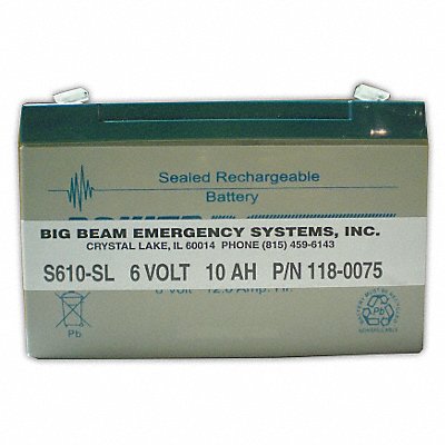 BIG BEAM S610SL Battery 1.2V 72hr 1 5/8in Tyco(AMP)