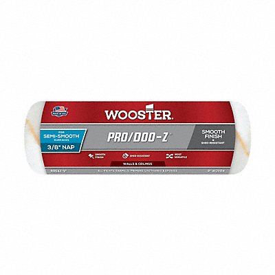 WOOSTER RR6429 Paint Roller Cover 9 L 3/8 Nap Woven