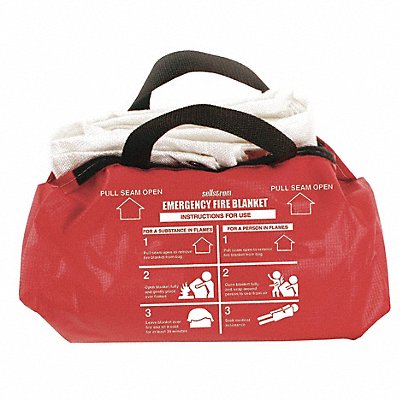 SELLSTROM S97452 Fire Blanket 5 ft W 6 ft L White