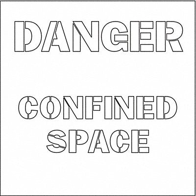 ELECTROMARK Y623757 Floor Stencil Danger Confined Space Poly