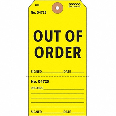 ELECTROMARK Y625856 Danger Tag 5 3/4in H 2 7/8in W PK100