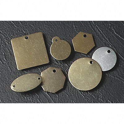 C.H. HANSON 42492 Blank Tag Brass 1 1/4in H 1 1/4in W PK25