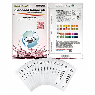 INDUSTRIAL TEST SYSTEMS 480104 Test Strips L 2 to 12 pH PK30