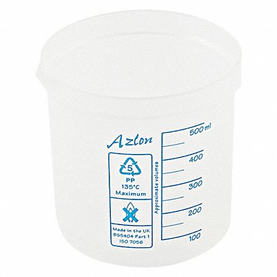 DYNALON 5220850500 Beaker 500 mL 101 mm H 100 mm Dia PK10