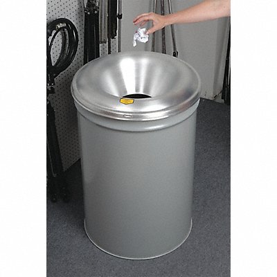 JUSTRITE 26655G Garbage Can Round 55 gal Grey