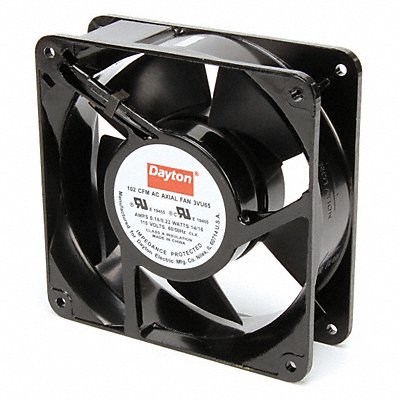 DAYTON 3VU65 Axial Fan Square 4-11/16 H 102/92 CFM