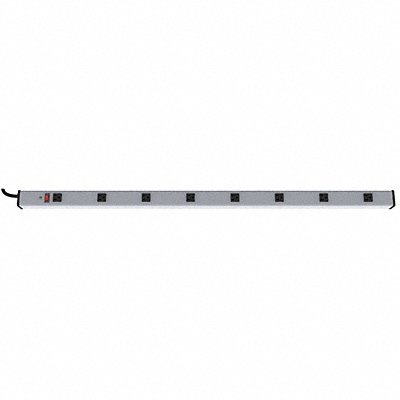 POWER FIRST 3W211 Outlet Strip 8 Outlet 15A 48 L Gry
