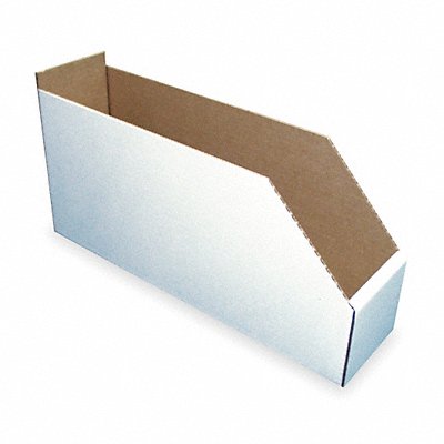 PACKAGING CORPORATION OF AMERICA 1W960 Corr Shelf Bin White Cardboard 8 1/2 in