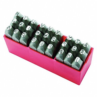 GRAINGER 1F103 Letter Set 3/32 in H Steel