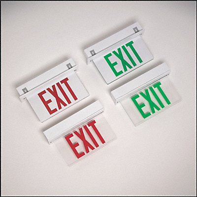 BIG BEAM ERXL1WGCS Edge Lit Exit Sign Steel Wht 15 3/8in 1.7W