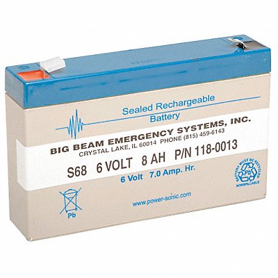 BIG BEAM S68 Battery 6V 72hr 3 11/16in Slip On