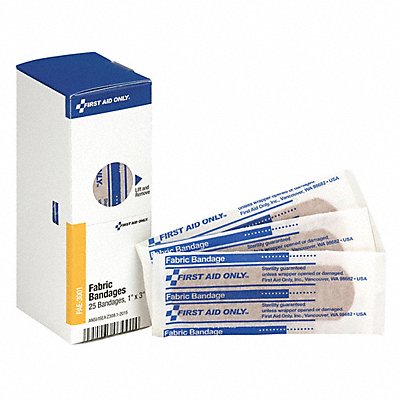 FIRST AID ONLY FAE3001 Strip Bandages 3 x1 Fabric PK25