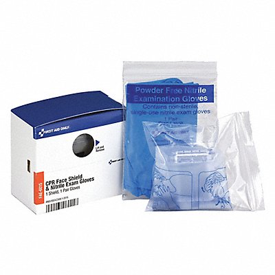 FIRST AID ONLY FAE6015 CPR Face Shield and Vinyl Gloves Large