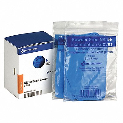 FIRST AID ONLY FAE6018 Disposable Gloves Nitrile Blue PK4