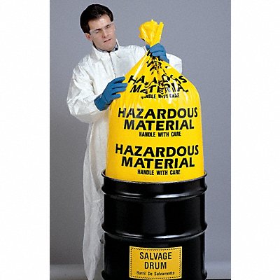GRAINGER 3WNA3 Hazardous Waste Bags 1-1/2 gal Yel PK24
