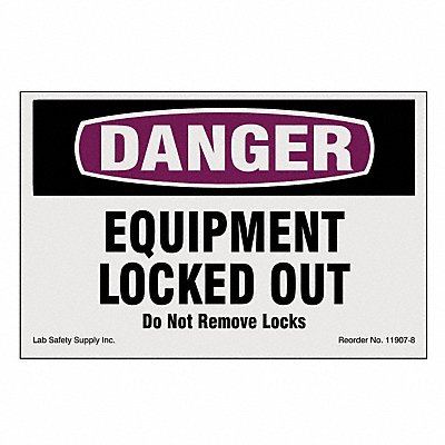 BRADY 119078LS Lockout/Tagout Magnet Sign 4 H 6 W