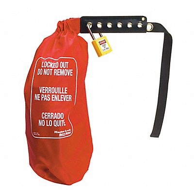 MASTER LOCK 453XL Lckout Cinch Sack Cover Red 1/4 in Dia.