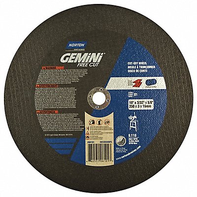 NORTON 66253106101 Cut Off Wheel 5/8 Connect. Gemini Free Cut