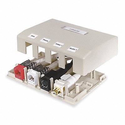 HUBBELL PREMISE WIRING HSB4OW Surface Housing 4 Port