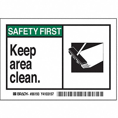 BRADY 86193 Label 3 1/2 in x 5 in Polyester PK5