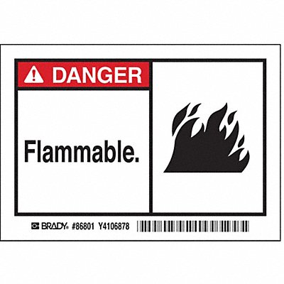 BRADY 86801 Label 3 1/2 inx5 in Polyester PK5