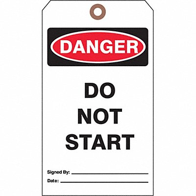 SEE ALL INDUSTRIES DTUFG34 Danger Tag 7 in H 4 in W Cardstock PK25