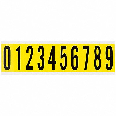 BRADY 34410 Carded Numbers 0 Thru 9 2-1/4 in H