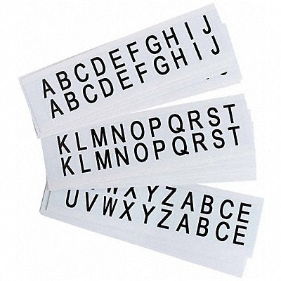 BRADY 9712LTRKIT Label A Thru Z 3/4 in H Blk On Wht PK25