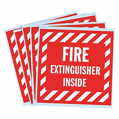 BRADY SV088E Vinyl Label 4 in x 4 in Vinyl PK5
