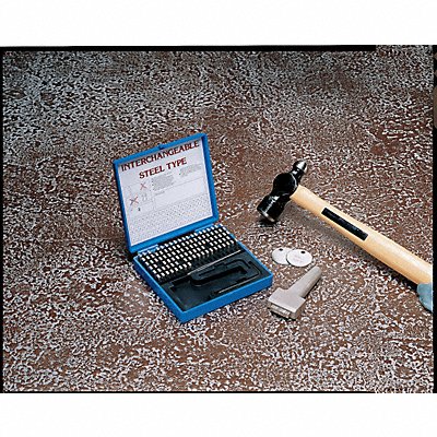 YOUNG BROS. STAMP WORKS 31129 Steel Type Marking Kit w/ Holder 1/8in