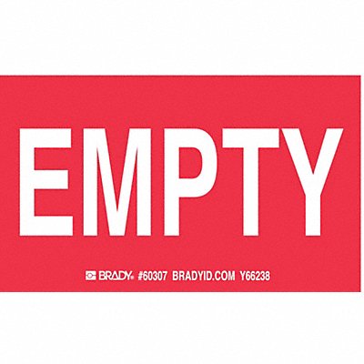 BRADY 60307 Gas Cylinder Label 3in x 5in Paper PK10
