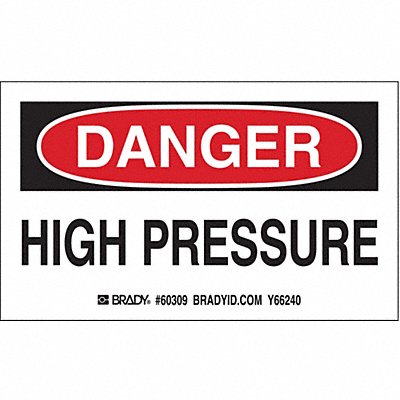 BRADY 60309 Gas Cylinder Label 3in x 5in Paper PK10
