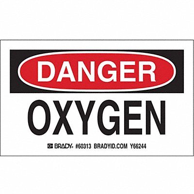 BRADY 60313 Gas Cylinder Label 3in x 5in Paper PK10