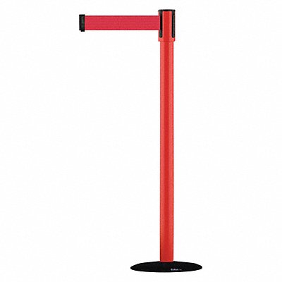 TENSABARRIER 890B332121STDNOR5XC D0007 Barrier Post with Belt 7-1/2 ft L Red