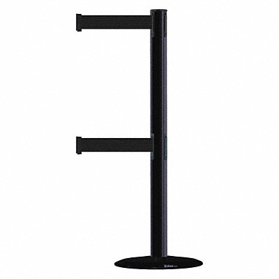 TENSABARRIER 889T2B3333STDNOB9XC D0016 Barrier Post with Belt 7-1/2 ft L Black