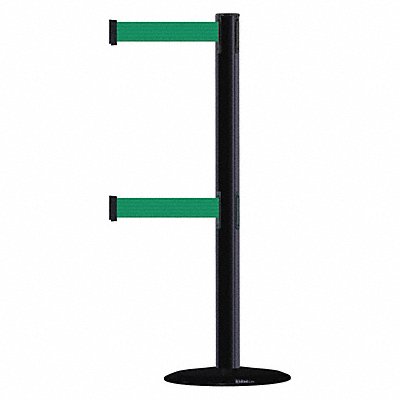 TENSABARRIER 889T2B3333STDNOG6XC D0016 Barrier Post with Belt 7-1/2 ft L Green